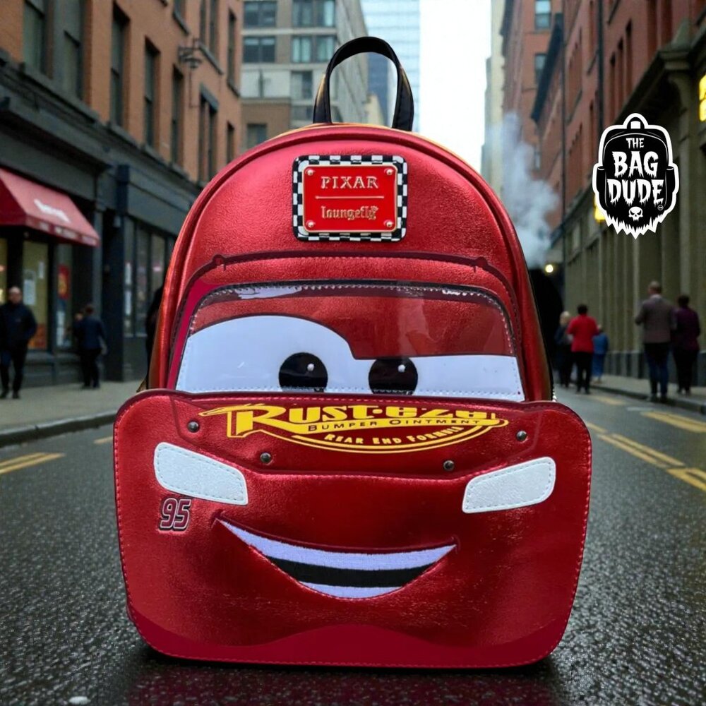 Loungefly Disney Pixar Cars Metallic Lightning McQueen Mini Backpack